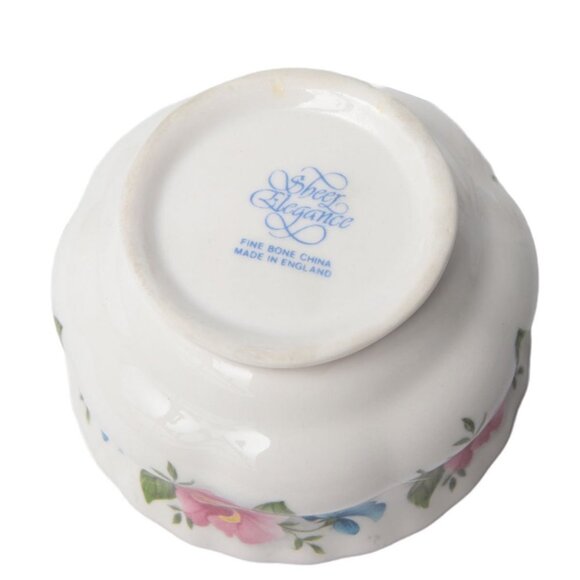 Vintage Sheer Elegance Fine Bone China Mini Creamer & Sugar Bowl Floral Pink - Picture 3 of 7